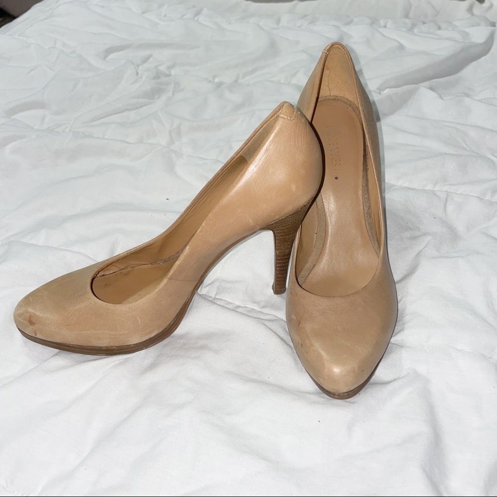 Nine West women’s tan comfortable pumps shoes